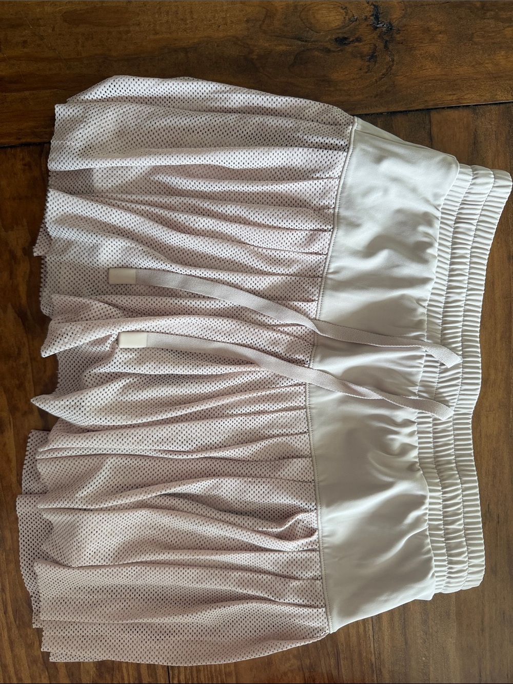 JoyLab Light Tan Mesh Skater Skirt with Elastic Waist